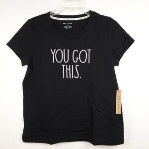 Rae Dunn T-Shirt Women's Size M Black YOU GOT THIS Short Sleeve Cotton Blend